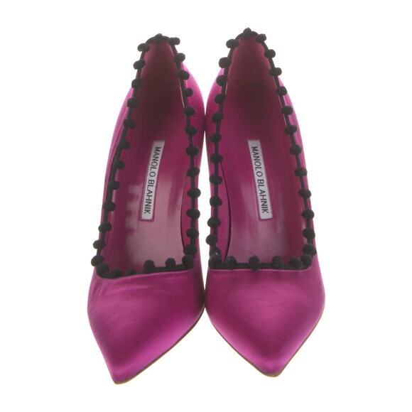 ❤️Manolo Blahnik Satin Pom-Pom Pumps❤️ - Picture 3 of 5